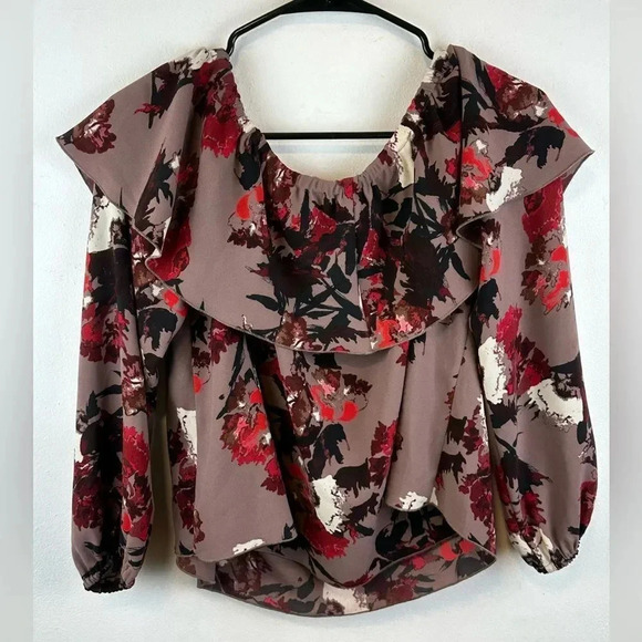 Aritzia Wilfred Morel Floral Off Shoulder Blouse Ss M - Picture 4 of 16